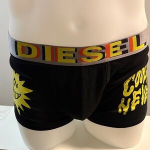 Diesel Black Boxer Briefs with Yellow Graphics